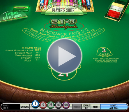 Play 21 + 3 Blackjack at Sky Bingo